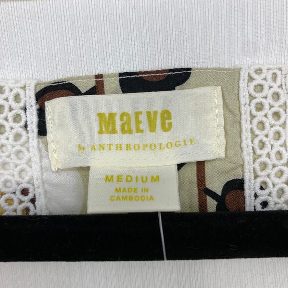 Anthropologie Maeve Sawyer Balloon Sleeved Top Womens Size Medium Cream NEW - Picture 6 of 9